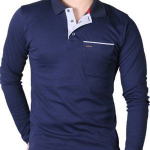$39! New Soft Cotton Men’s Long Sleeve Polo Shirts– -Made in Usa  $49